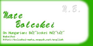 mate bolcskei business card